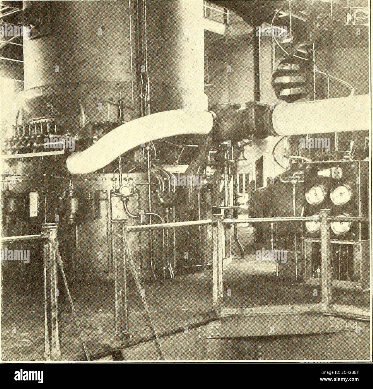 . Electric railway journal . Hudson & Manhattan Railroad Power Station—DistributingConveyor and Coal Pockets Provision is made in the substation building for the installationof storage batteries on the two upper floors in case their useshould later be considered advisable. Substation No. 3 is located in the basement of the TerminalBuilding about 90 ft. below the street surface. It comprises. Hudson & Manhattan Railroad Power Station—Indicatorsfor Signal System and Base of Turbines no heat is required in the building, the three 750-kw converterssupply all of the power necessary. ENGINEERING The Stock Photo