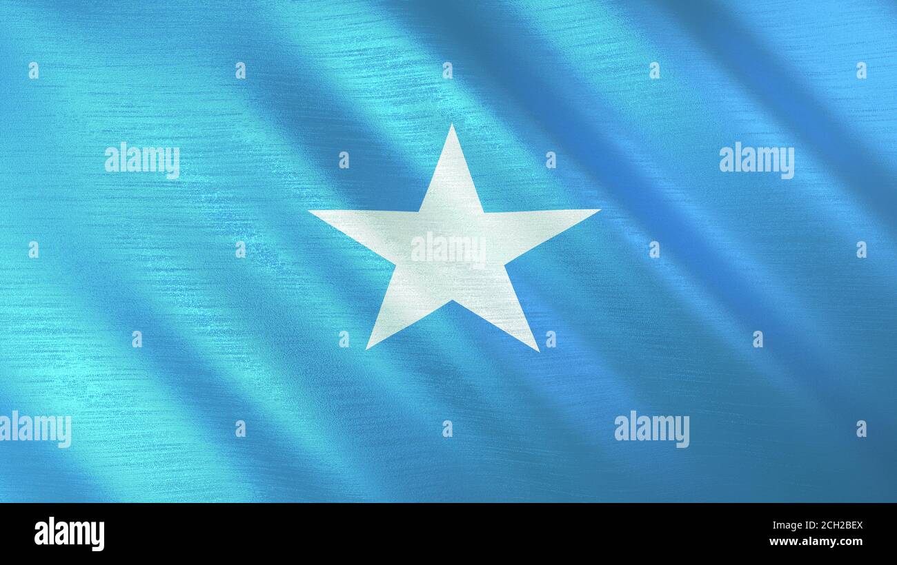 The waving flag of Somalia. High quality 3D illustration. Perfect for news, reportage, events. Stock Photo