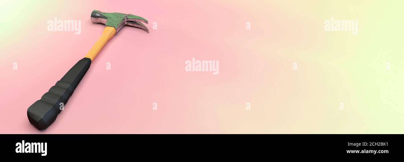 3d illustration, concept complement and mechanic workshop tools,hammer ...