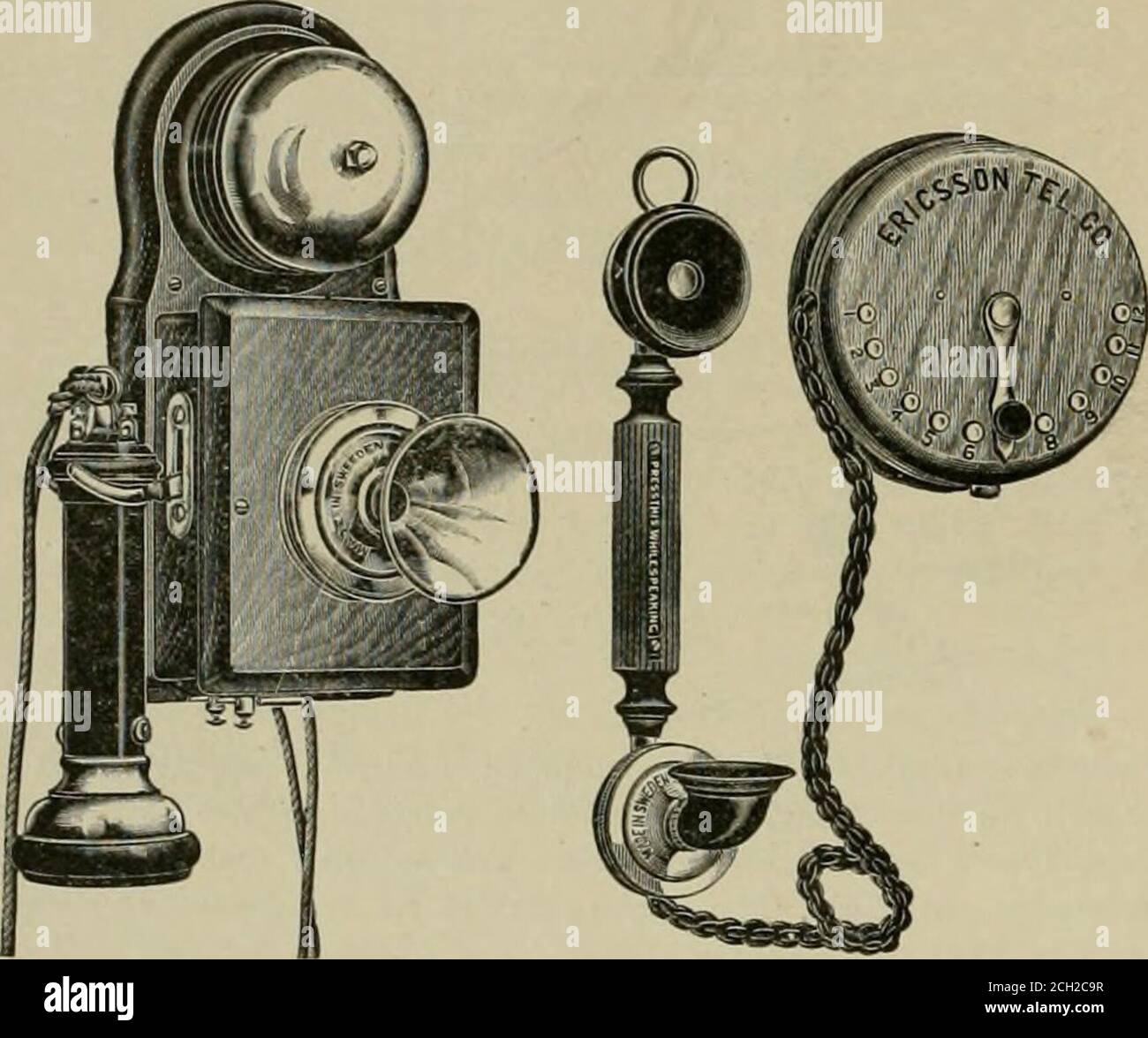 . The street railway review . dered a necessity. The telephone is efficientin saving the time of high priced employes. The accompanyingillustrations show two of the intercommunicating instruments madeby the Ericsson Telephone Co. of 296 Broadway, New York. Fig.I shows the instrument which is made with lever, plug or auto-matic switches using the hand or small watch case receiver, andFig. 2 the instrument using the combined receiver and transmit-ter. Both of these types are well adapted for office or car barnservice, such as is needed on street railways. For large systems,where a number of tele Stock Photo