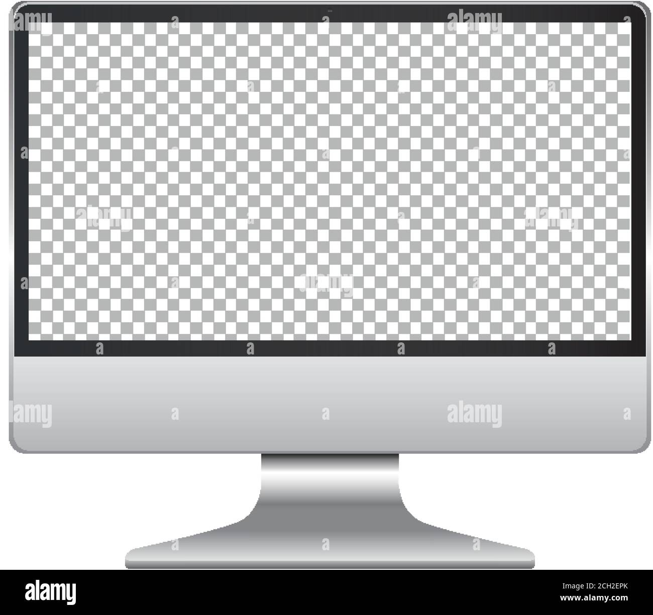 Computer monitor with transparent desktop background illustration Stock ...