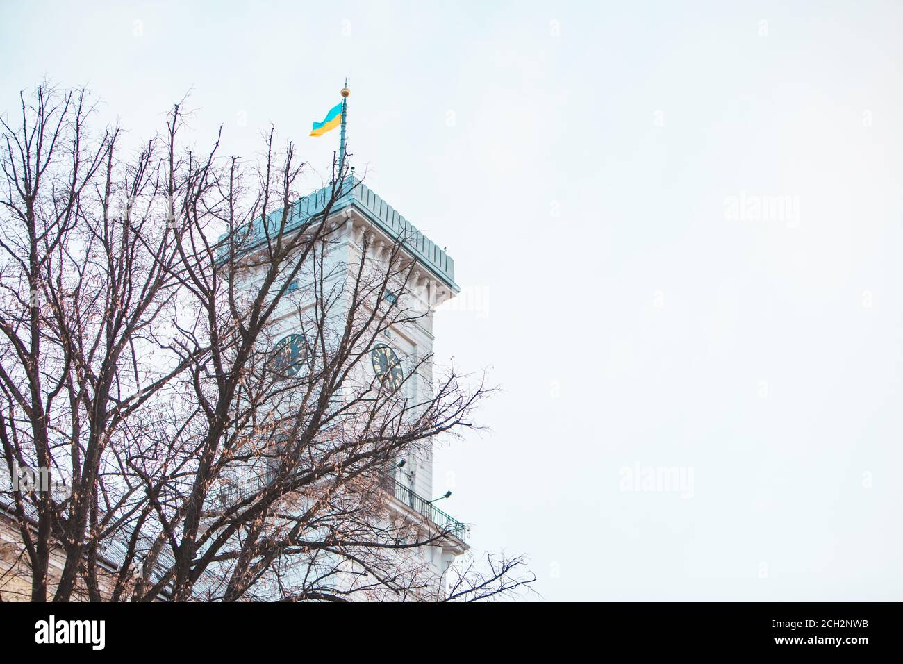 view of Lviv bell tower at autumn spring time Stock Photo - Alamy