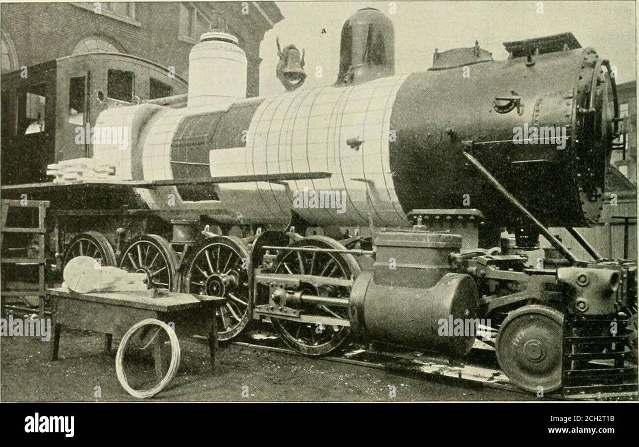 . Locomotive engineering : a practical journal of railway motive power and rolling stock . AAA The Mason Reducing Valves £ Are furnished with couplings suitable #for different connections. * Guaranteed reliable. #» The Mason Regulator Company, 1 •r&gt;c r&gt;Ci oct ■^MASONI Z 9 L&gt;fMsrM»IASONf&gt;tf&gt;l;«r&gt;un&gt;MASONfMJf&gt;l;» 6 Oliver SLreeL, Boston, Mass. utf LOCOMOTIVE ENGINEERING. Keasbey & Mattison Companys MAGNESIA LOCOMOTIVE LAGGINGS.. ILI.l SI RATING THE uiroved apiLICation of MAGNESIA SECTIONAL LOCOMOTIVE LAGGING TO A LOCOMOTIVE AT THE P. R. R. SHOrS, ALTOONA, 1A. SPECIFIC IN Stock Photo
