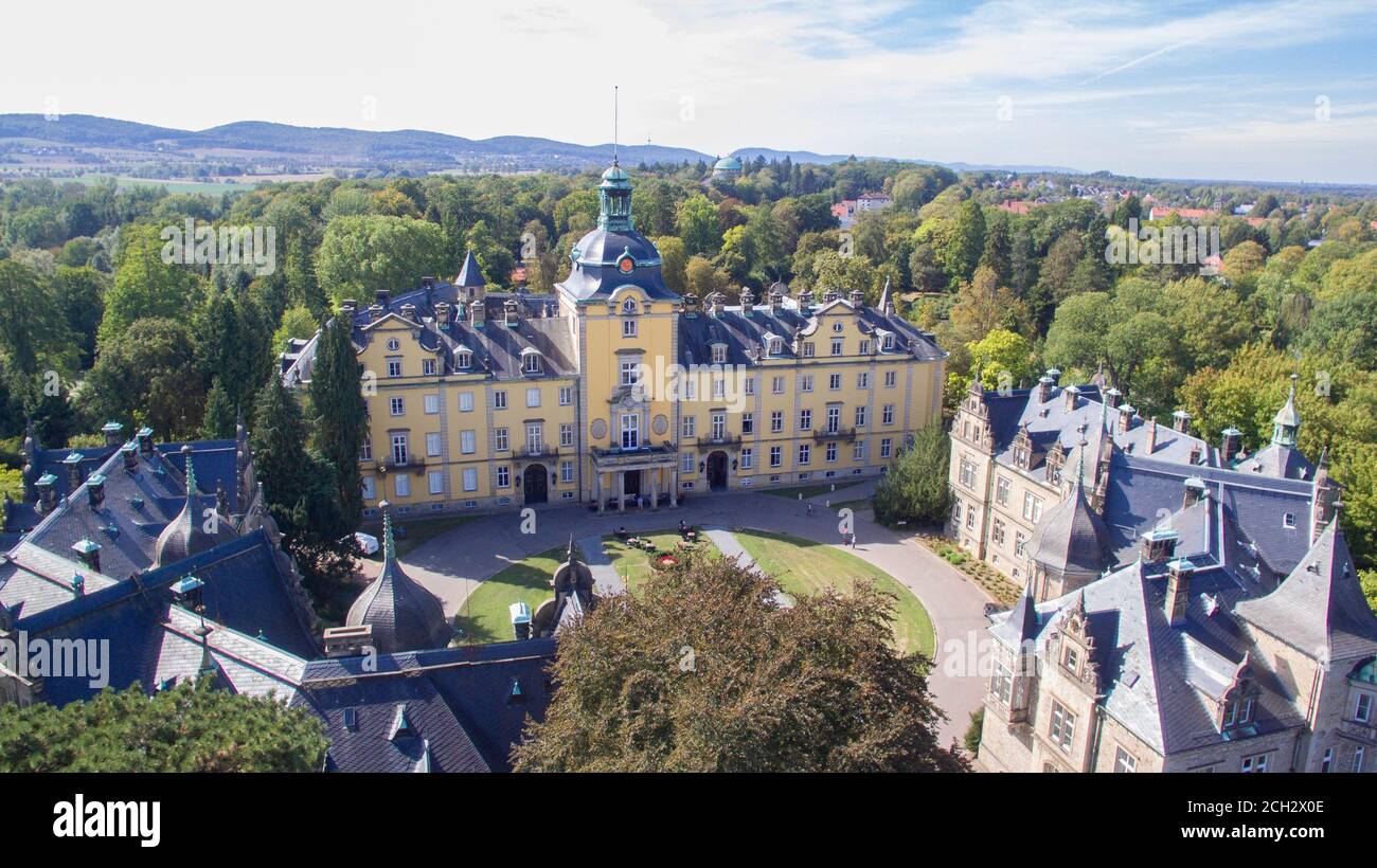 Aerial view on the Buckeburg Palace in Germany Stock Photo