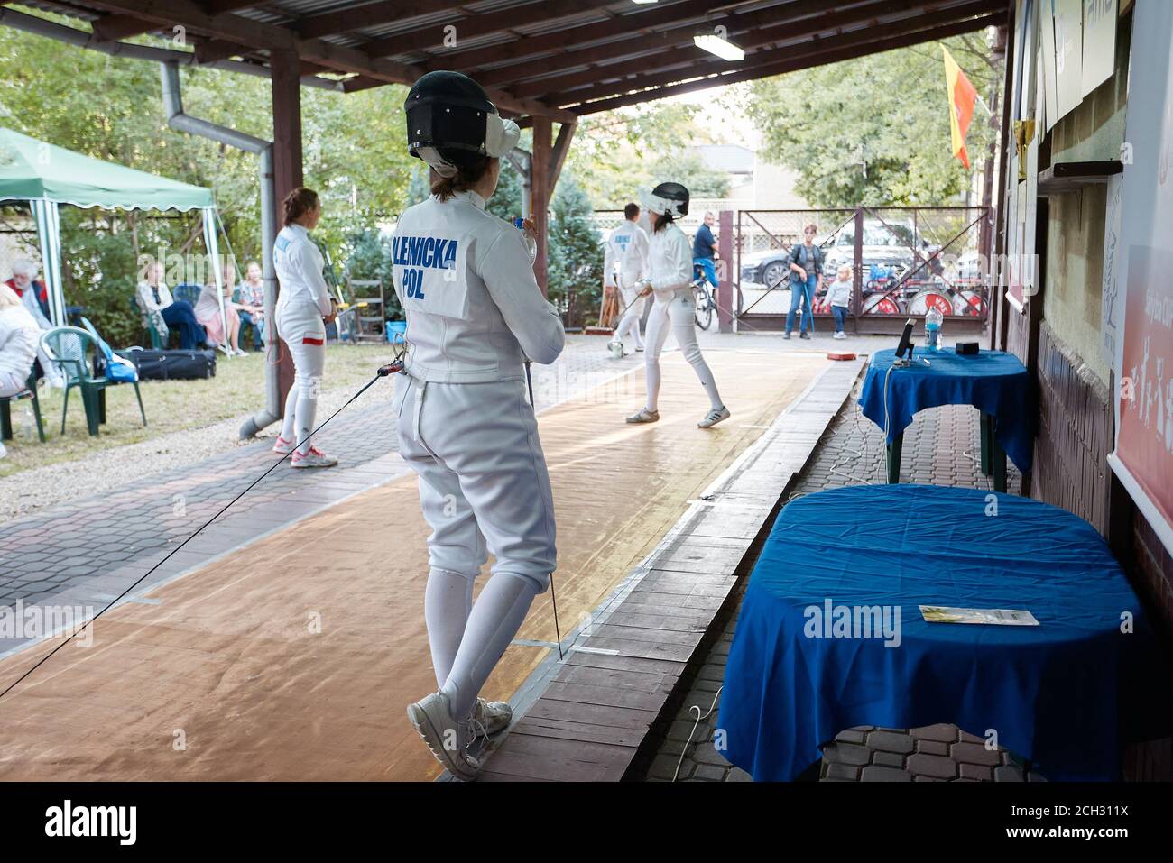 Warsaw, Mazovian, Poland. 13th Sep, 2020. Sadyba Cup - Integration Fencing Tournament.The Sadyba CUP Integration Fencing Tournament Has Been Organized Continuously Since 2004 in Warsaw's MokotÃÂ³w District And Is The Only Such Tournament In Poland. Separate Tournaments Are Played Within The Competition (Tournaments For Adults, Tournaments For Children And Teenagers, Tournaments For Amateurs And Veterans). All Tournaments Are Integrative, i.e. Disabled Players Can Compete Together With Able-Bodied Fencers. Such Competition Is Possible Thanks To The Use Of Specialized Fencing Platforms And Stock Photo