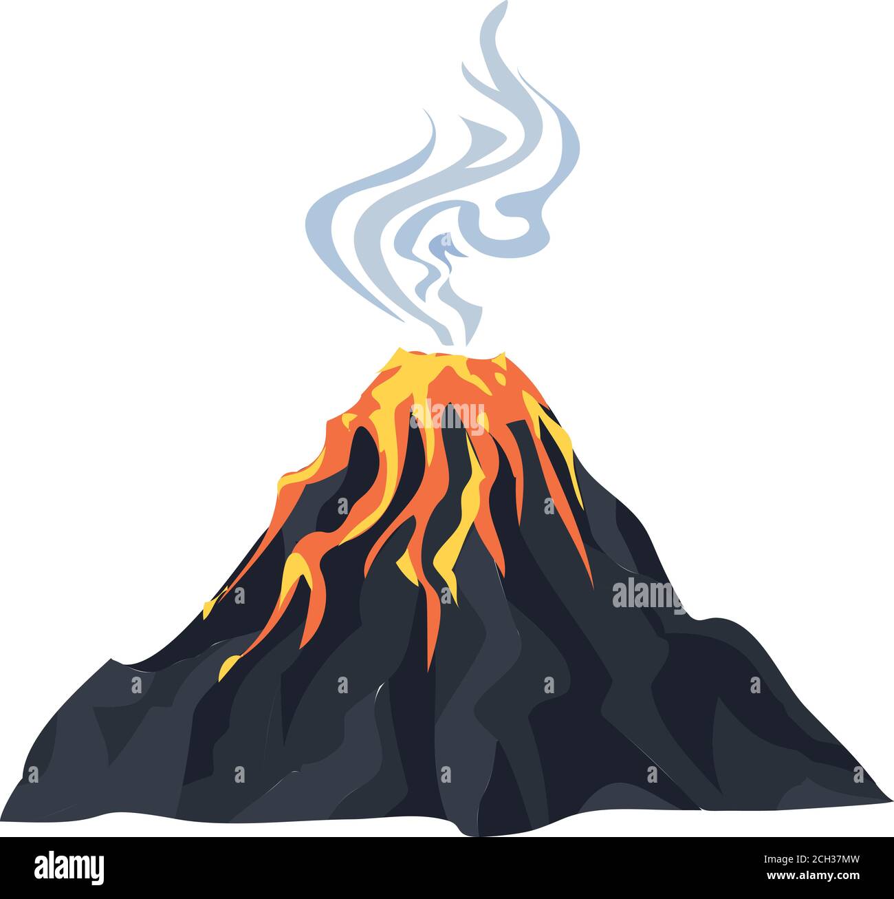 Lava eruption volcano icon. Cartoon of lava eruption volcano vector icon for web design isolated on white background Stock Vector