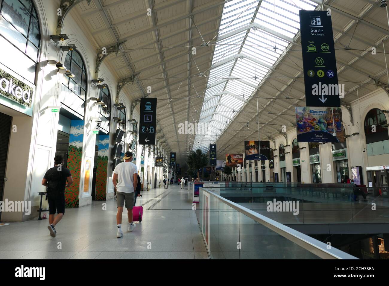 Paris, France. September 13 2020. Entrance hall of Saint Lazare station. Access area to train platforms. Public transport for travellers. Stock Photo