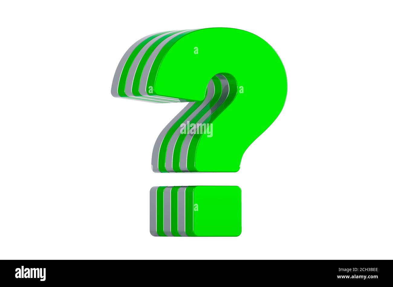 Question mark, layered font. 3D rendering isolated on white background ...