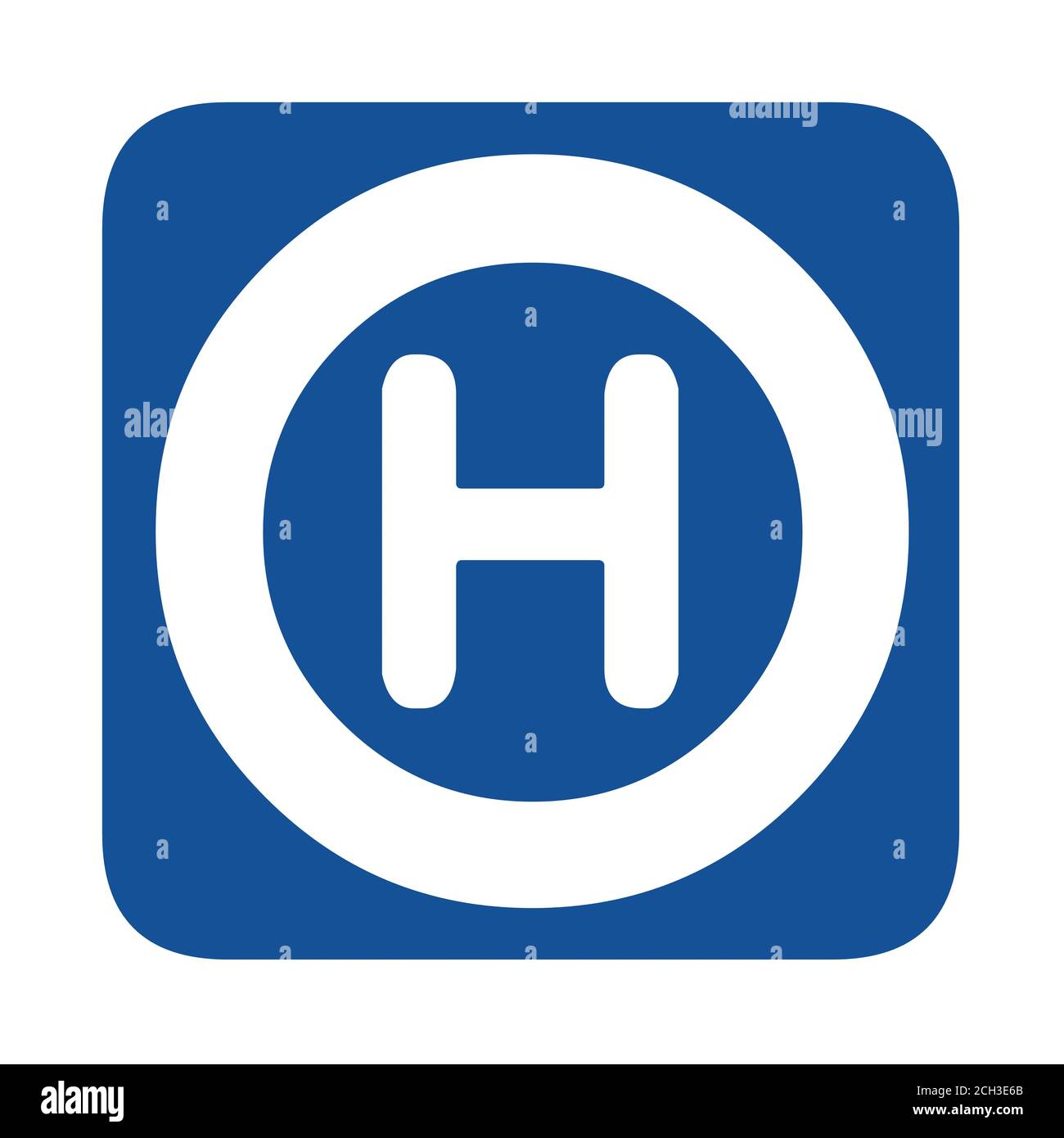 Hospital symbol pictogram in a circle Stock Photo