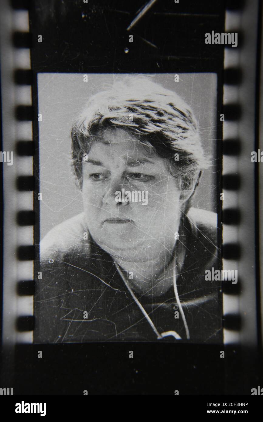 Fine 70s vintage black and white photography of a natural middle aged