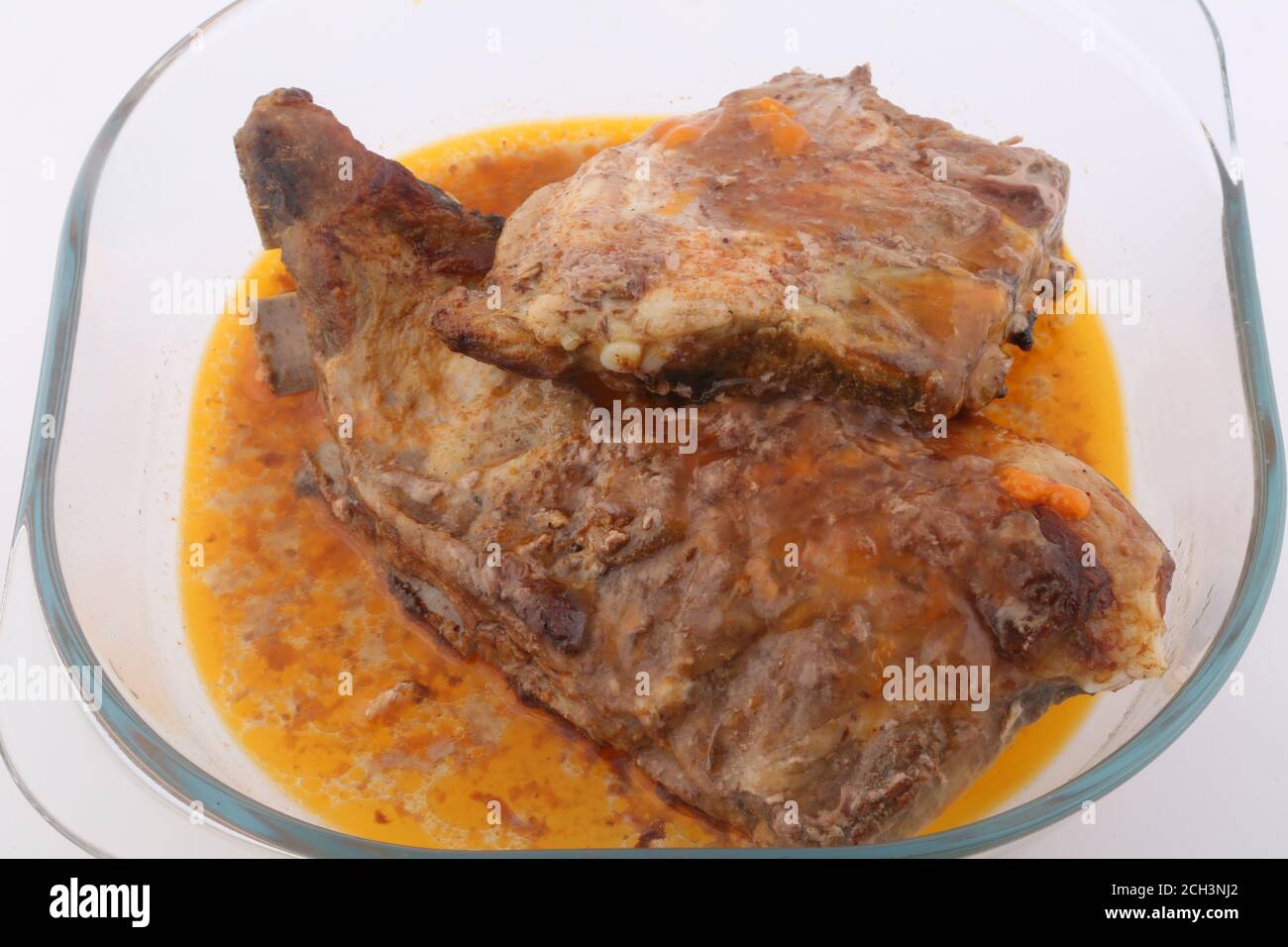 pork ribs oven cooked with sauce Stock Photo