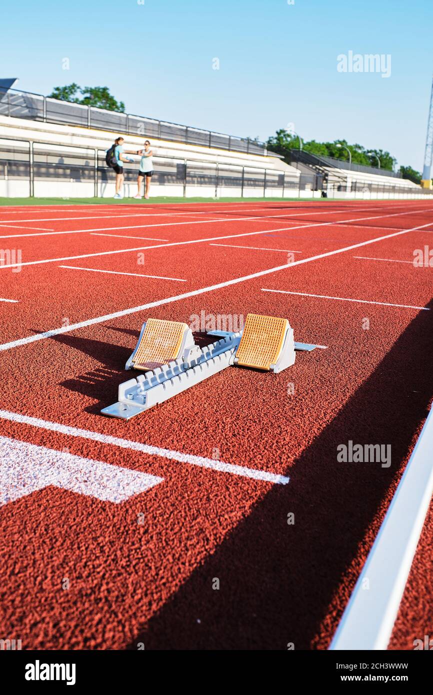 athletic track ready to run Stock Photo - Alamy