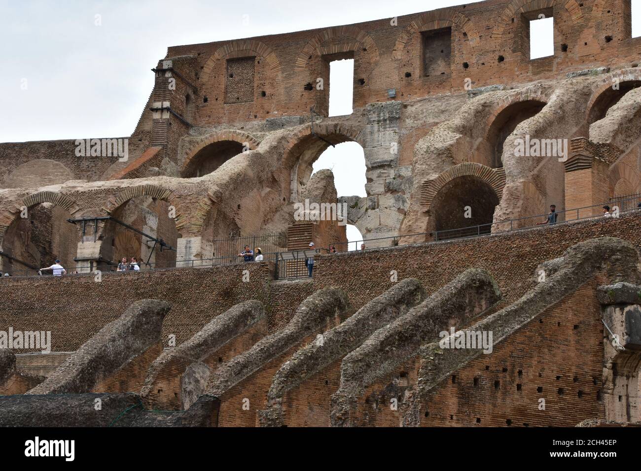 Colosseum in Rome, Italy, is the largest ancient amphitheatre ever built and the world's largest standing amphitheater Stock Photo