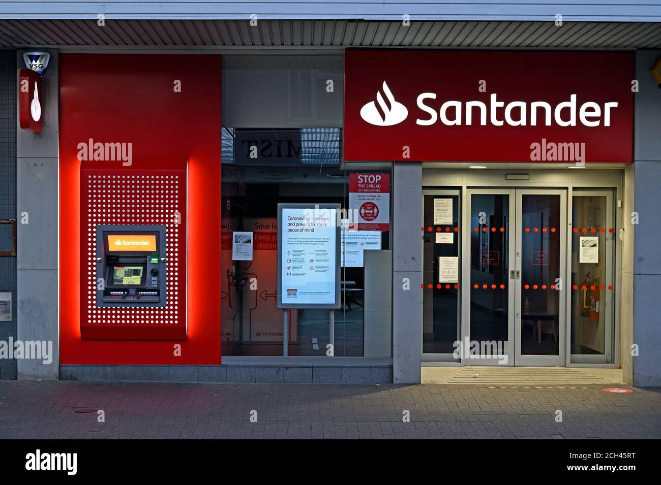 Santander Bank in the High Street at Wickford, Essex. UK.  Bank now closed (2021). Stock Photo