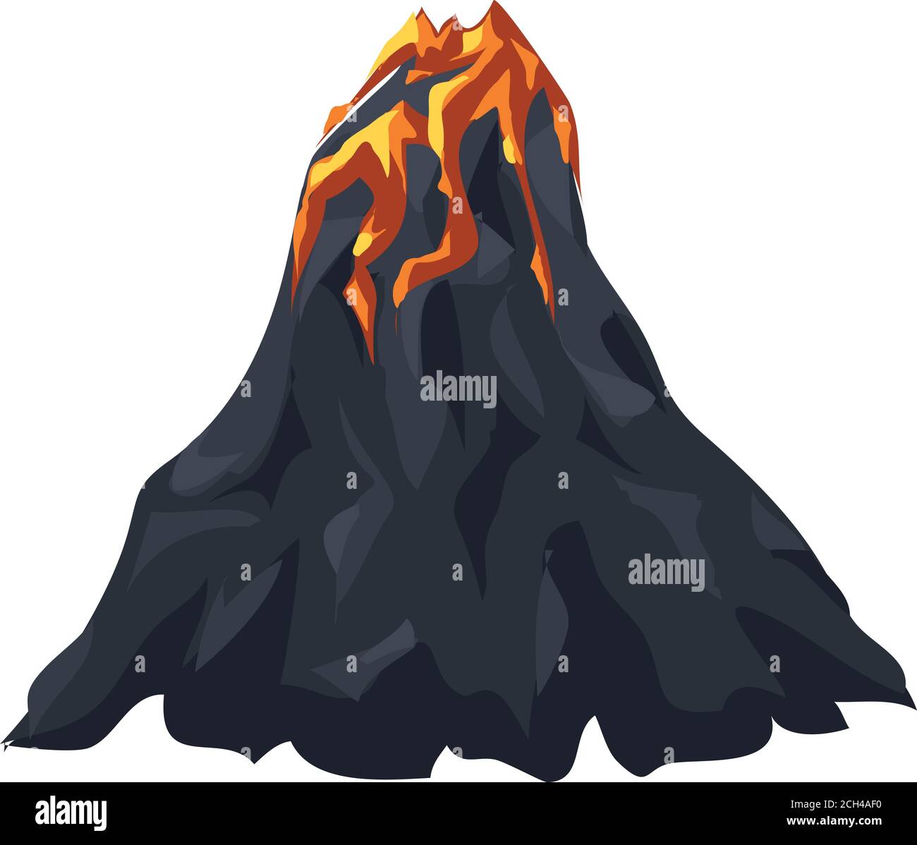 Lava volcano icon. Cartoon of lava volcano vector icon for web design isolated on white background Stock Vector