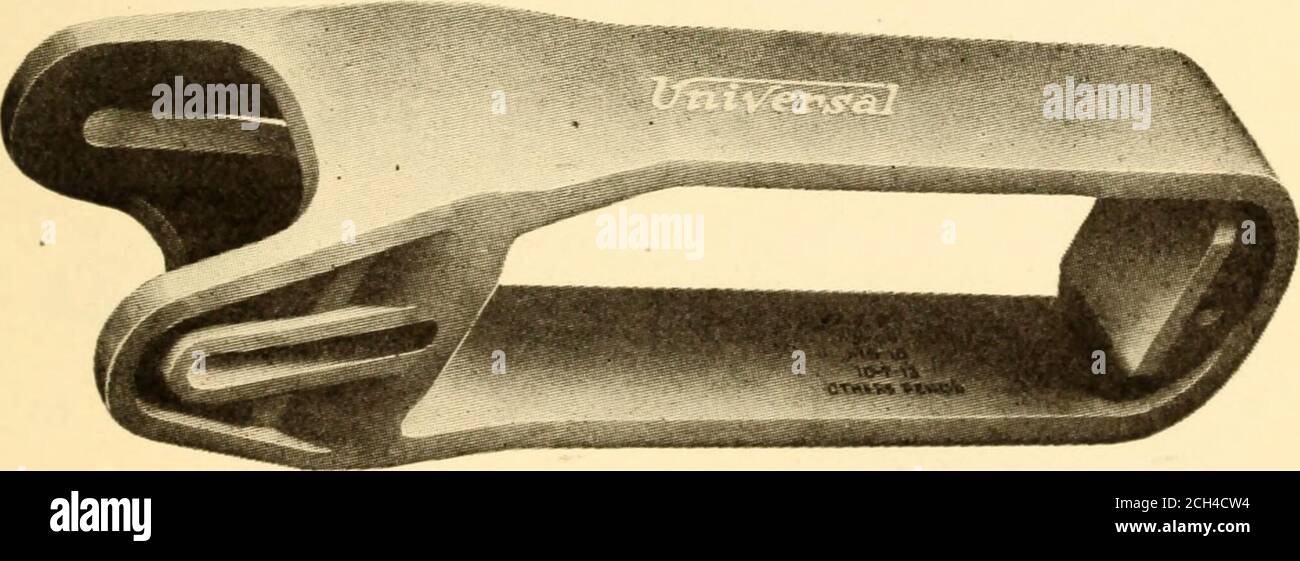 . The carman's helper . on. Methods of applying the draft gear, yoke and couj) -ler, vary with types of draft gear and yoke used. With,the Universal Key Connected yoke, it is a verysimple operation in any case. Sub-sills or stiffenerssame width as center sills and 6 to 8 deep, should 240 MODERN CAR APPLIANCES AND EQUIPMENT next be applied, extending- from bolster to bolsterv.nd cut to such lengths that it is necessary to forcethem into place. With Universal draft arms, friction draft gearand sub-sills properly applied, the old wooden car re-ceives a new lease on life and will actually stand mo Stock Photo