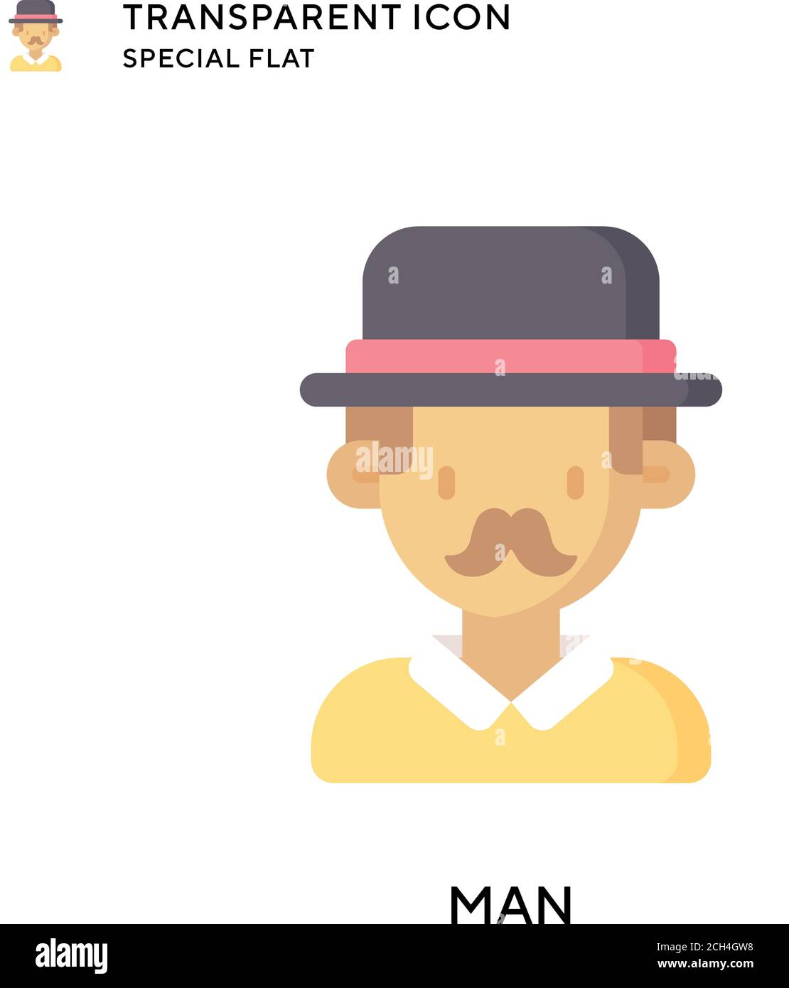 Man vector icon. Flat style illustration. EPS 10 vector Stock Vector ...