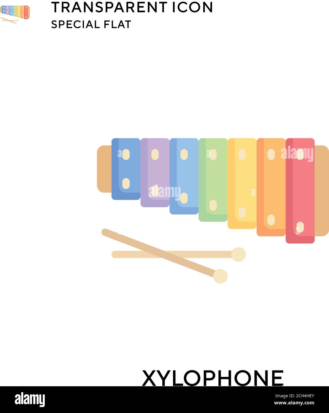 Xylophone vector icon. Flat style illustration. EPS 10 vector Stock ...