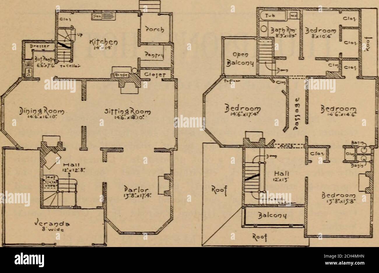 Summer homes on the Harlem railroad : containing a description of the  celebrated health and pleasure resorts and an extensive list of summer  hotels an . PERSPECTIVE VIEW.. SECOND FLOOR. FIRST