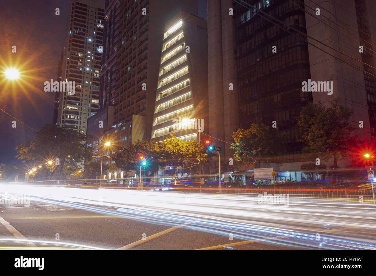 Makati City at Night Stock Photo