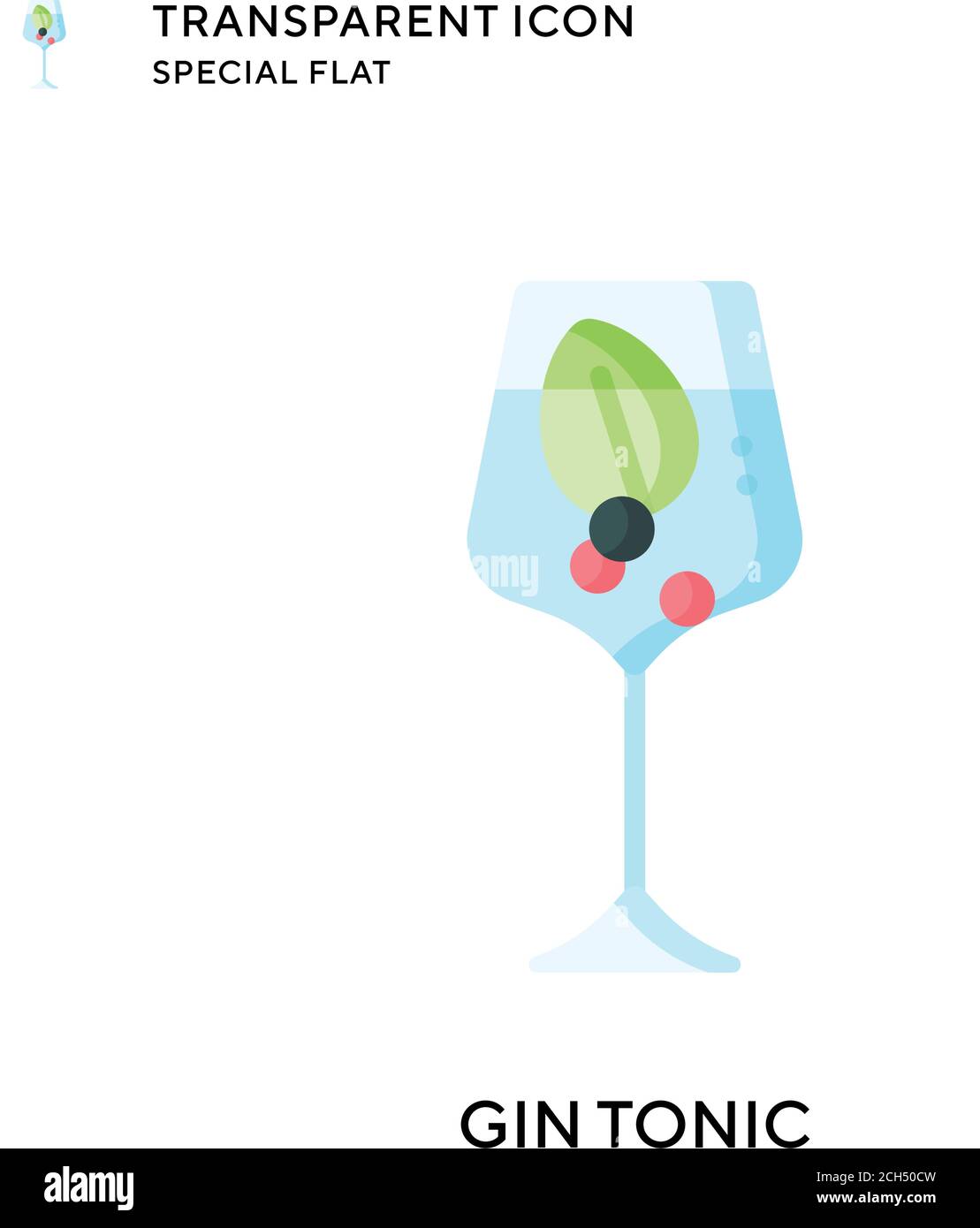 Gin tonic vector icon. Flat style illustration. EPS 10 vector. Stock Vector