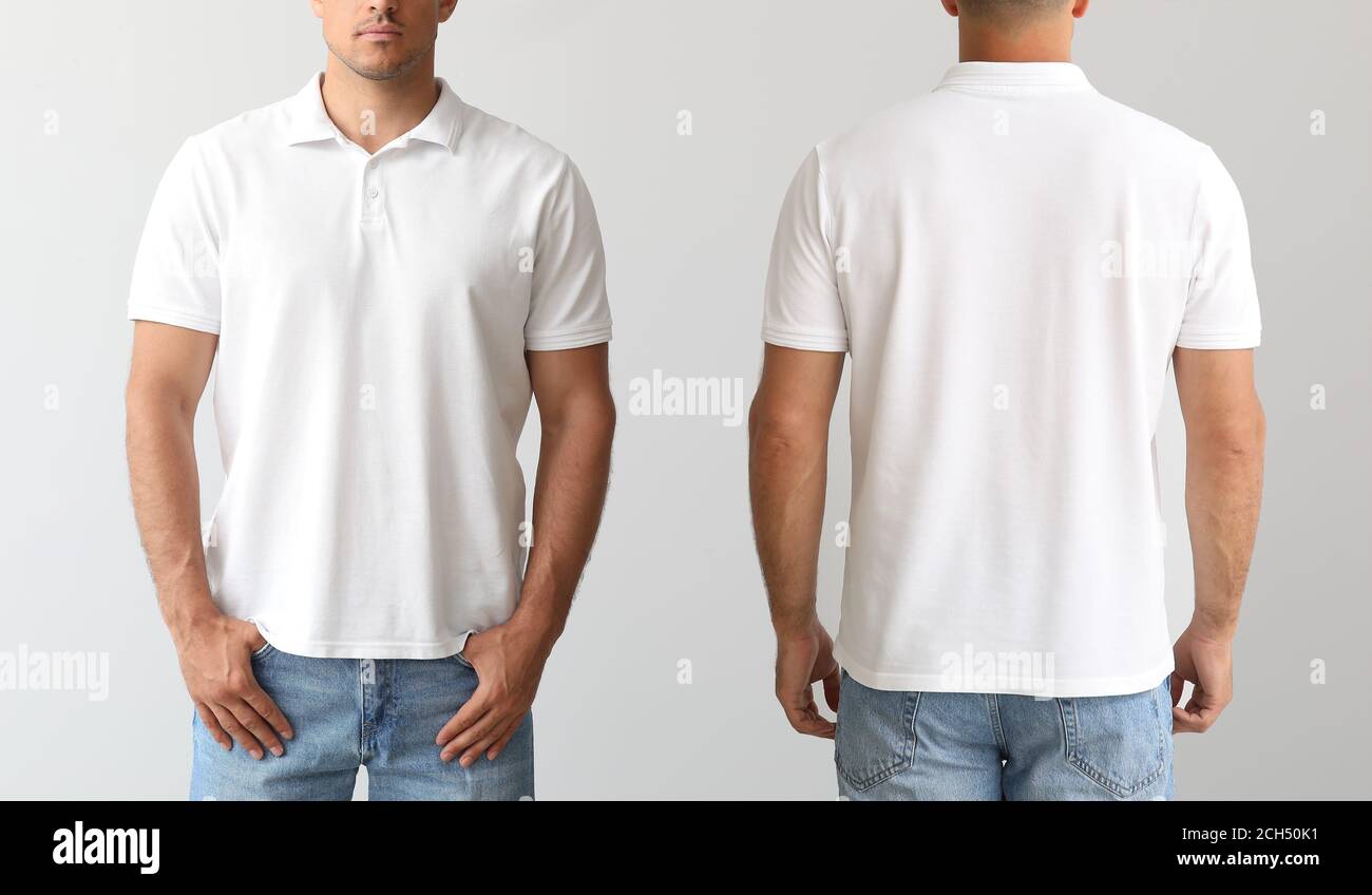 White polo t outlet shirt front and back