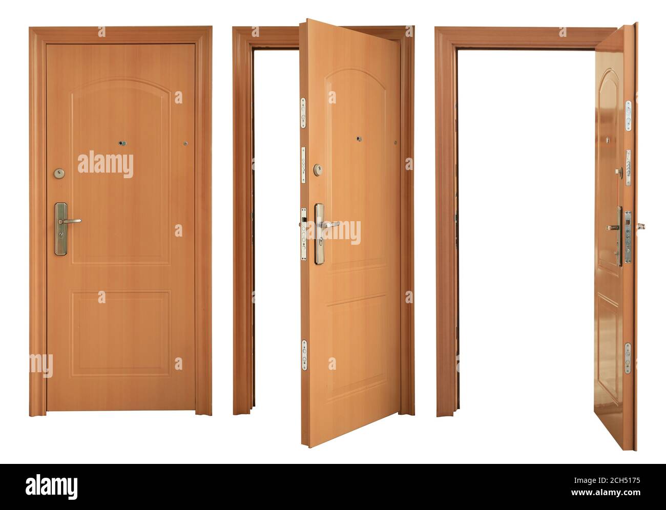 Set of wooden doors isolated on white Stock Photo Alamy