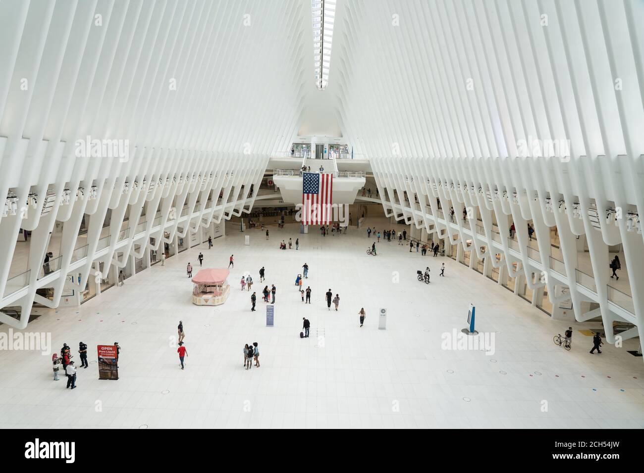 NEW YORK, NEW YORK - SEPTEMBER 13, 2020: The Oculus transit hub seen as the city continues re-opening following COVID-19 imposed restrictions. Stock Photo