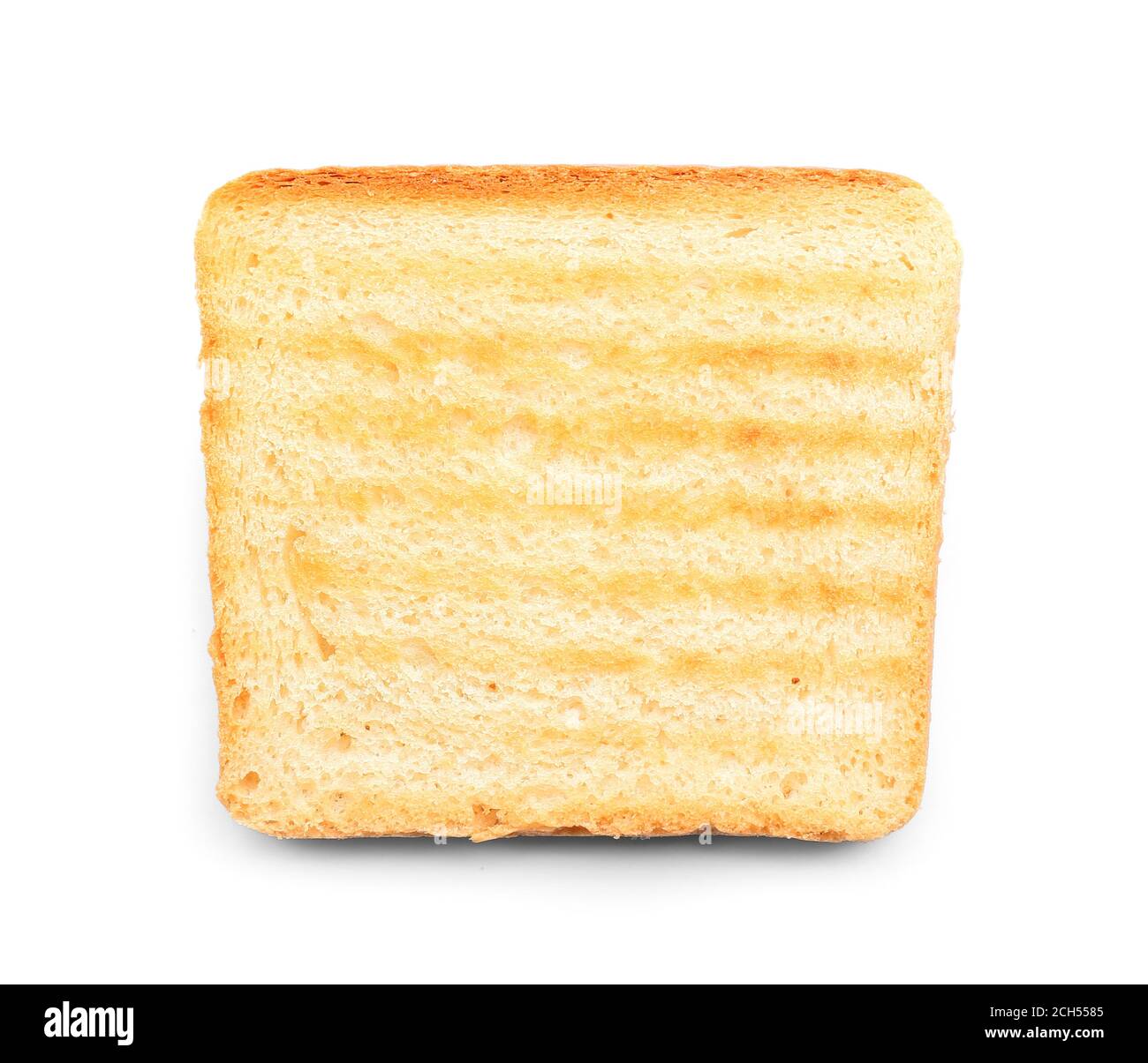 Slice of toasted bread on white background Stock Photo - Alamy