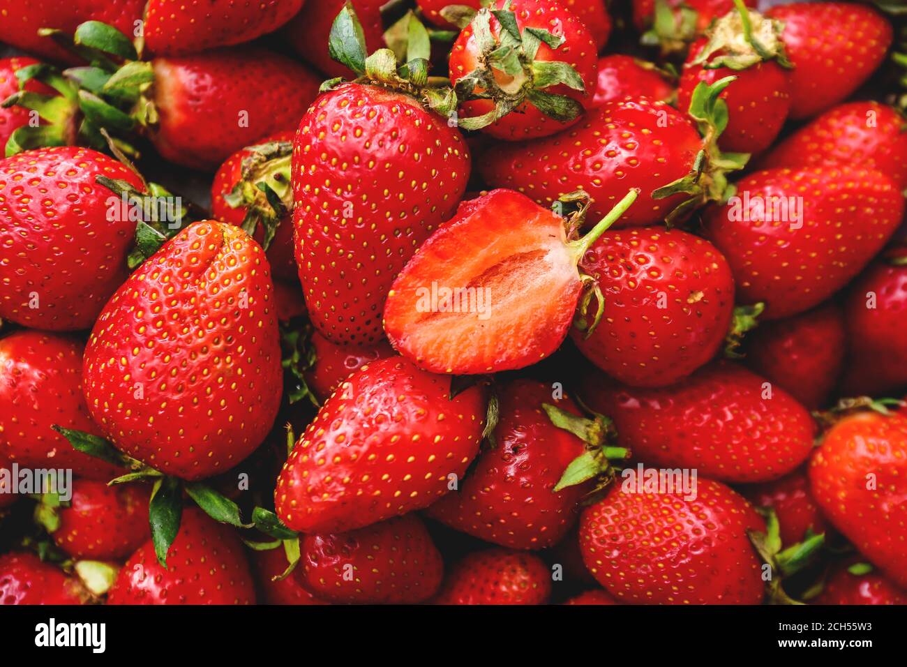 Fresh ripe strawberry as background Stock Photo - Alamy