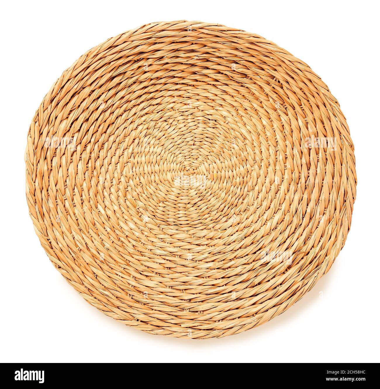 Wicker tray on white background Stock Photo