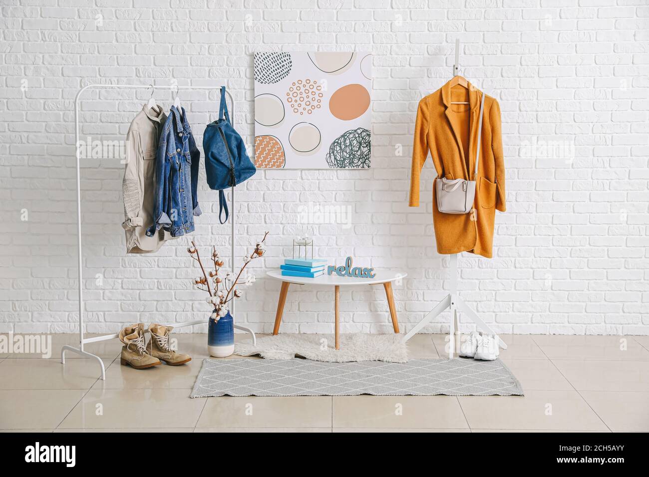 Stylish interior of modern hall Stock Photo - Alamy