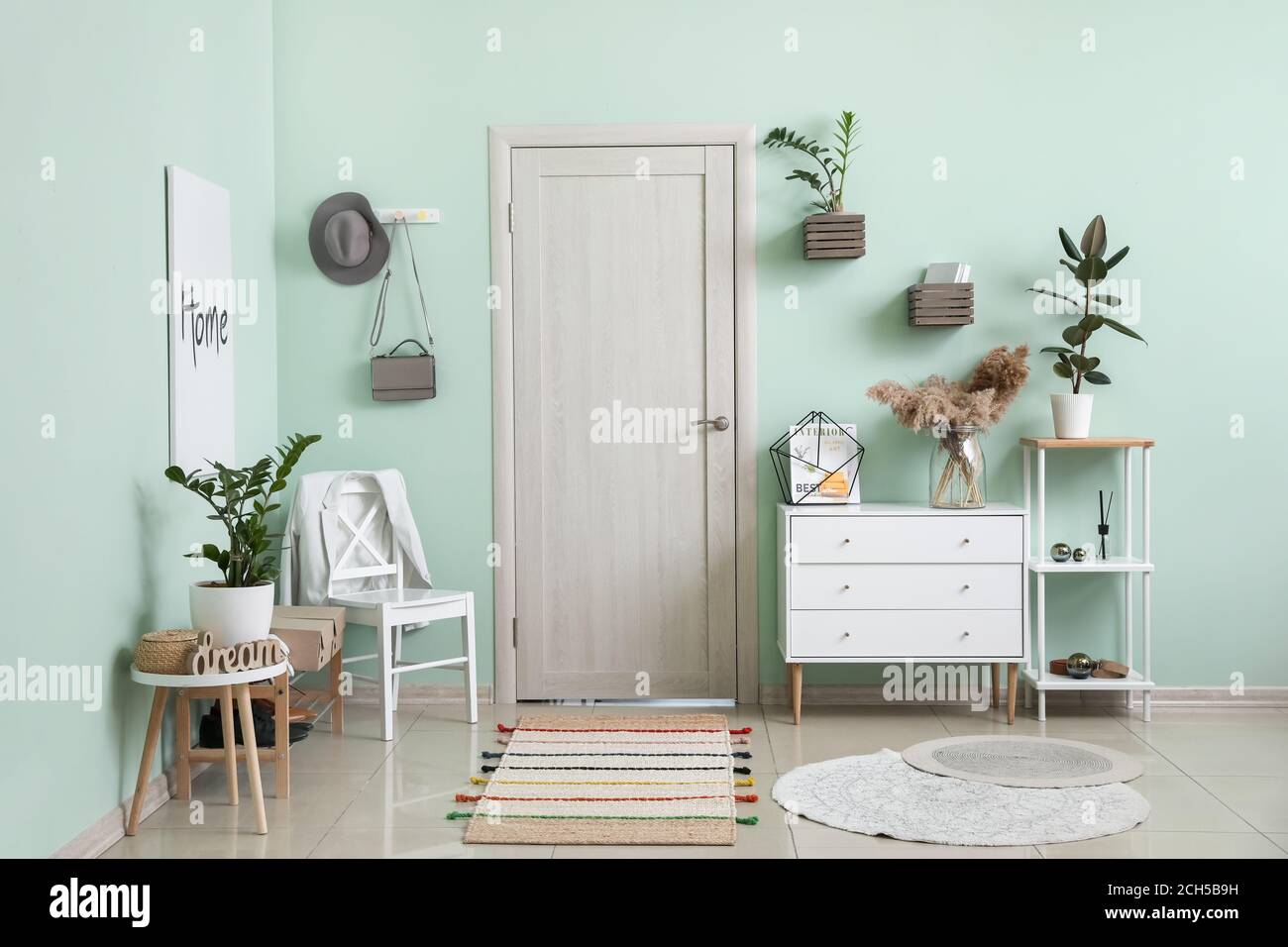Stylish interior of modern hall Stock Photo - Alamy
