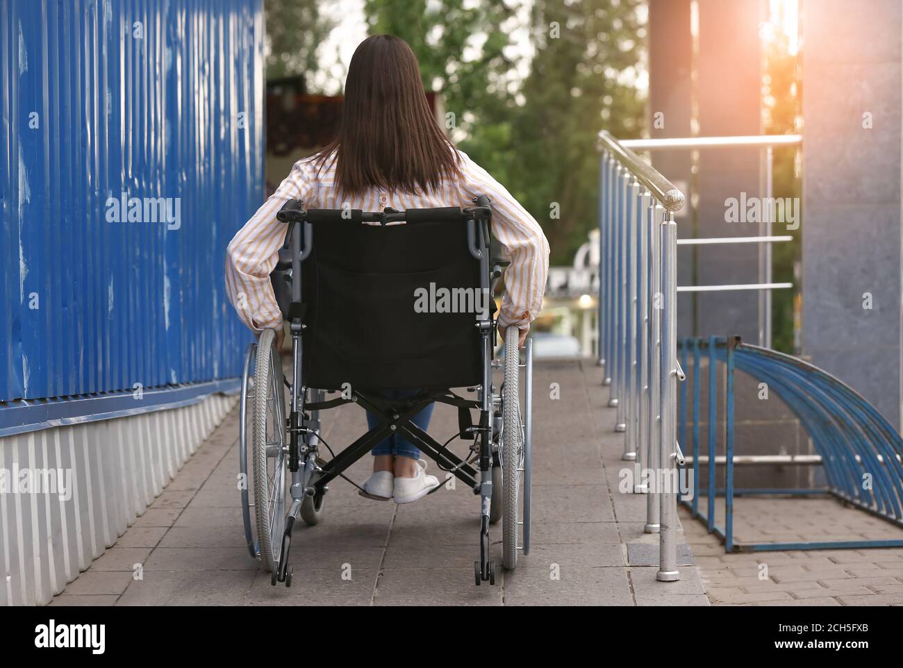 Girl wheelchair ramp hi-res stock photography and images - Alamy