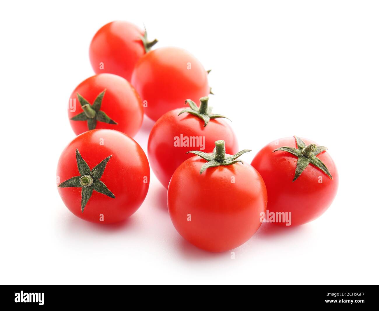 Fresh cherry tomatoes on white background Stock Photo - Alamy