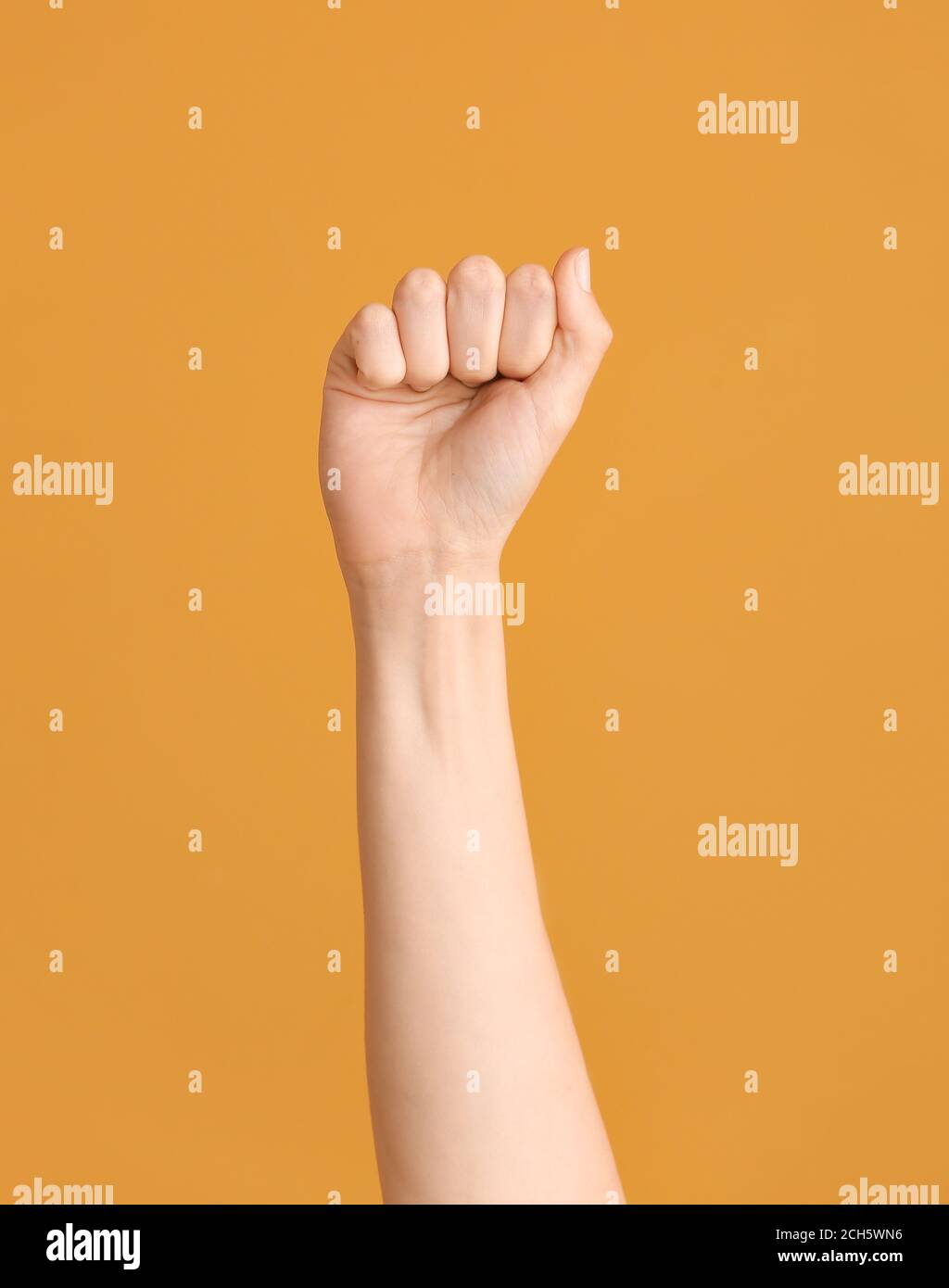 Hand showing letter A on color background. Sign language alphabet Stock ...