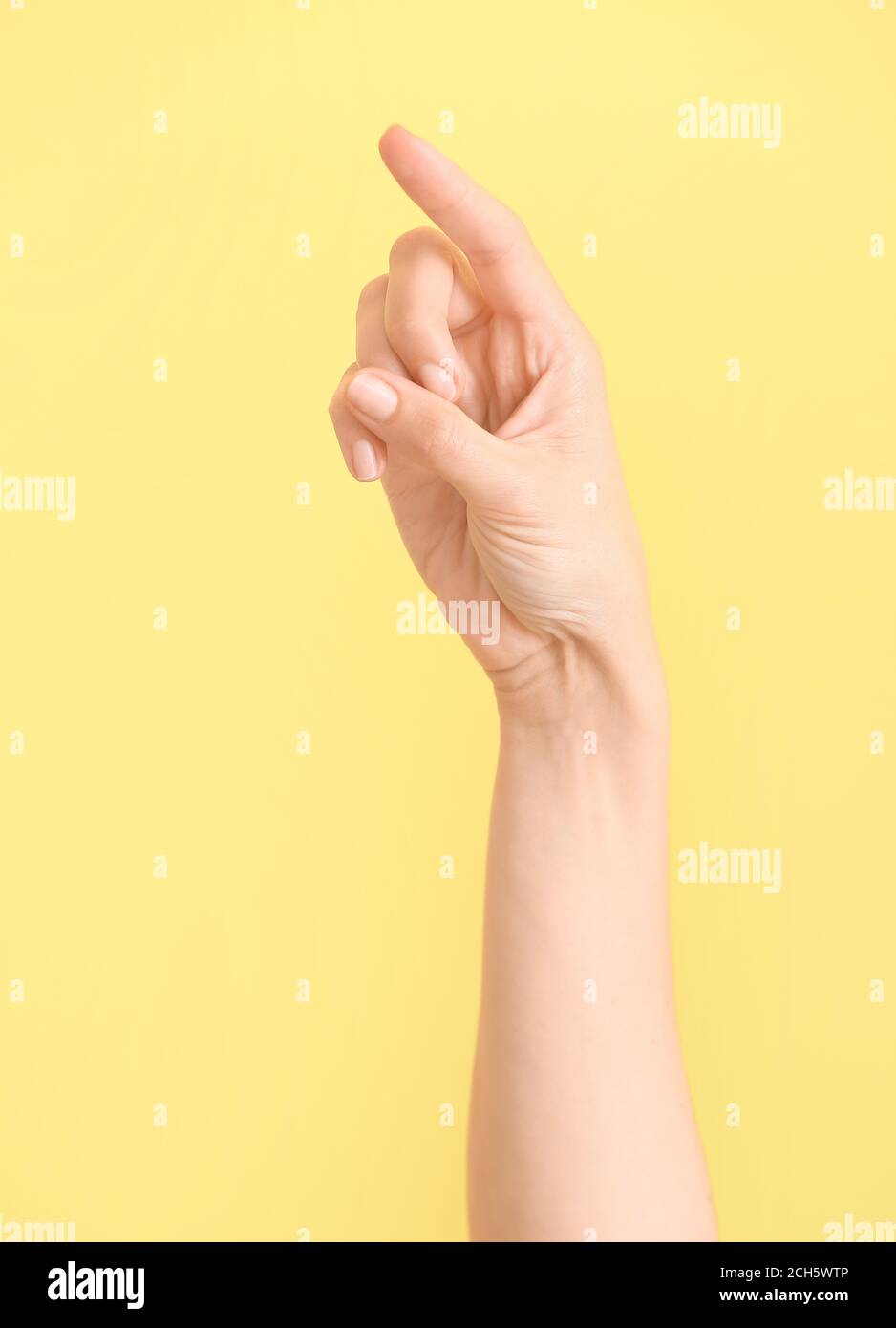 Hand showing letter Z on color background. Sign language alphabet Stock ...