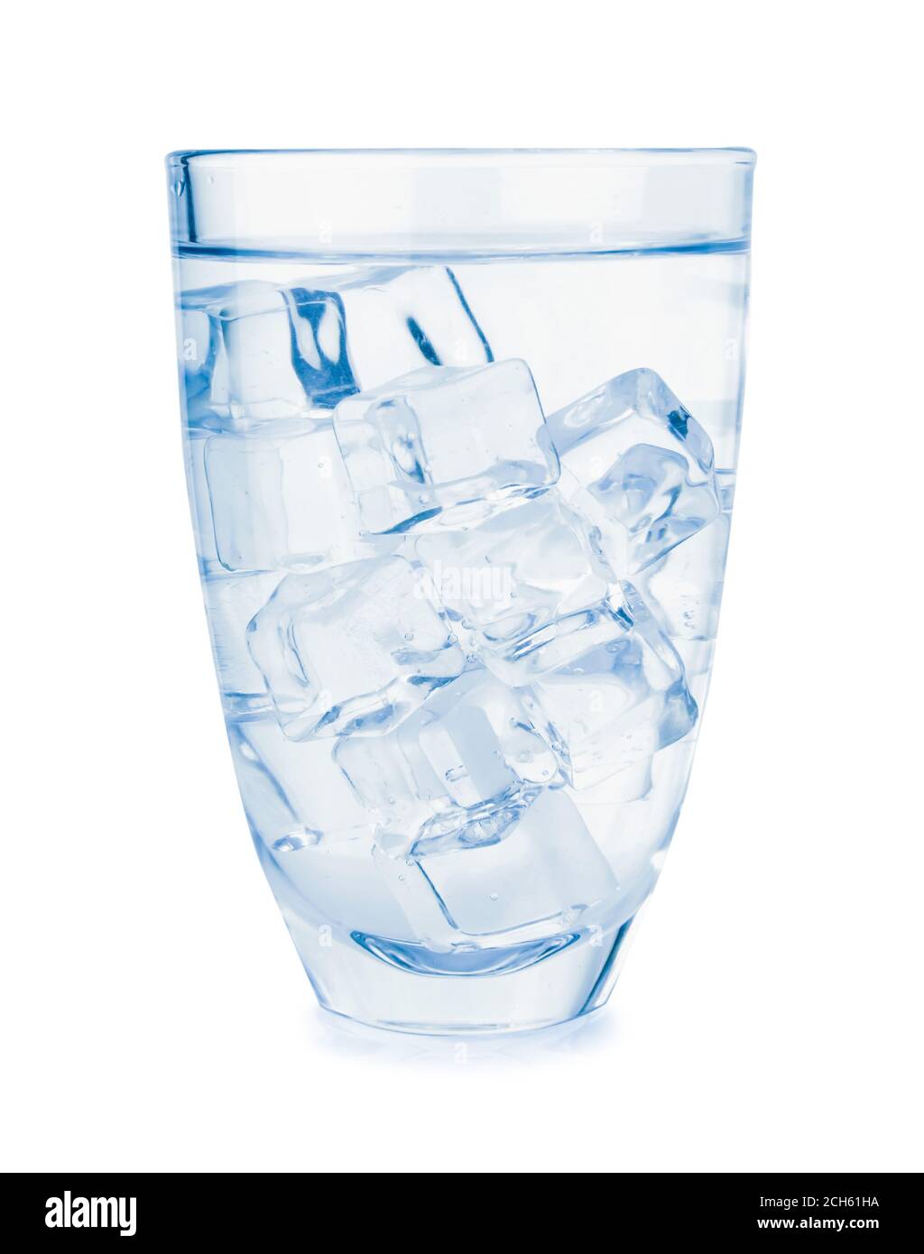 Glass of water with ice cubes on white background Stock Photo - Alamy