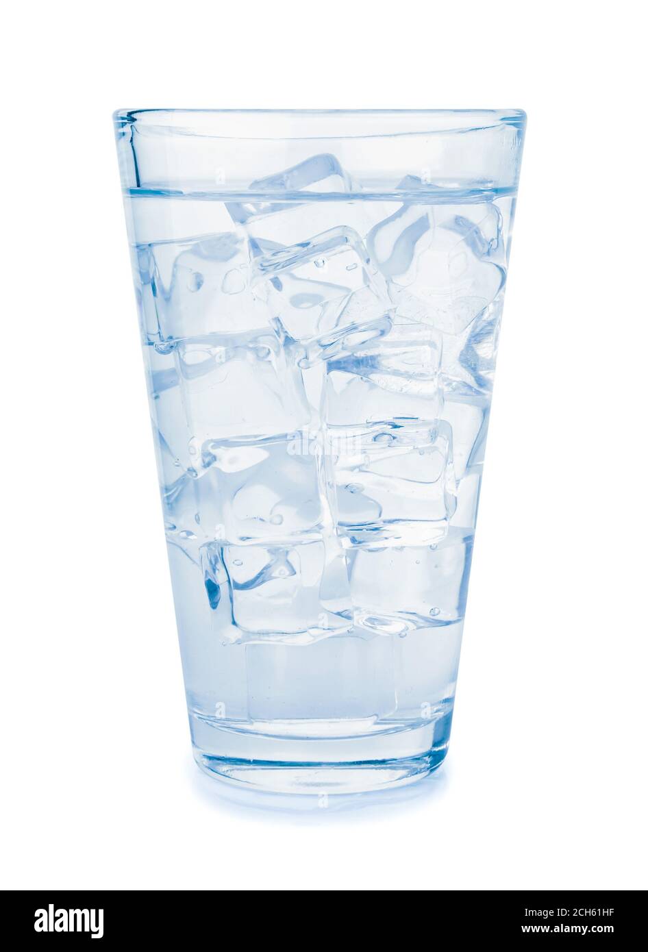 Glass of water with ice cubes on white background Stock Photo - Alamy