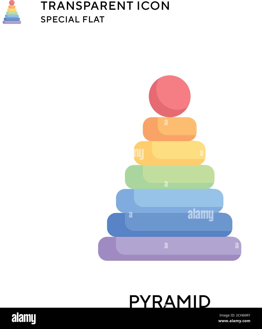 Pyramid vector icon. Flat style illustration. EPS 10 vector Stock ...