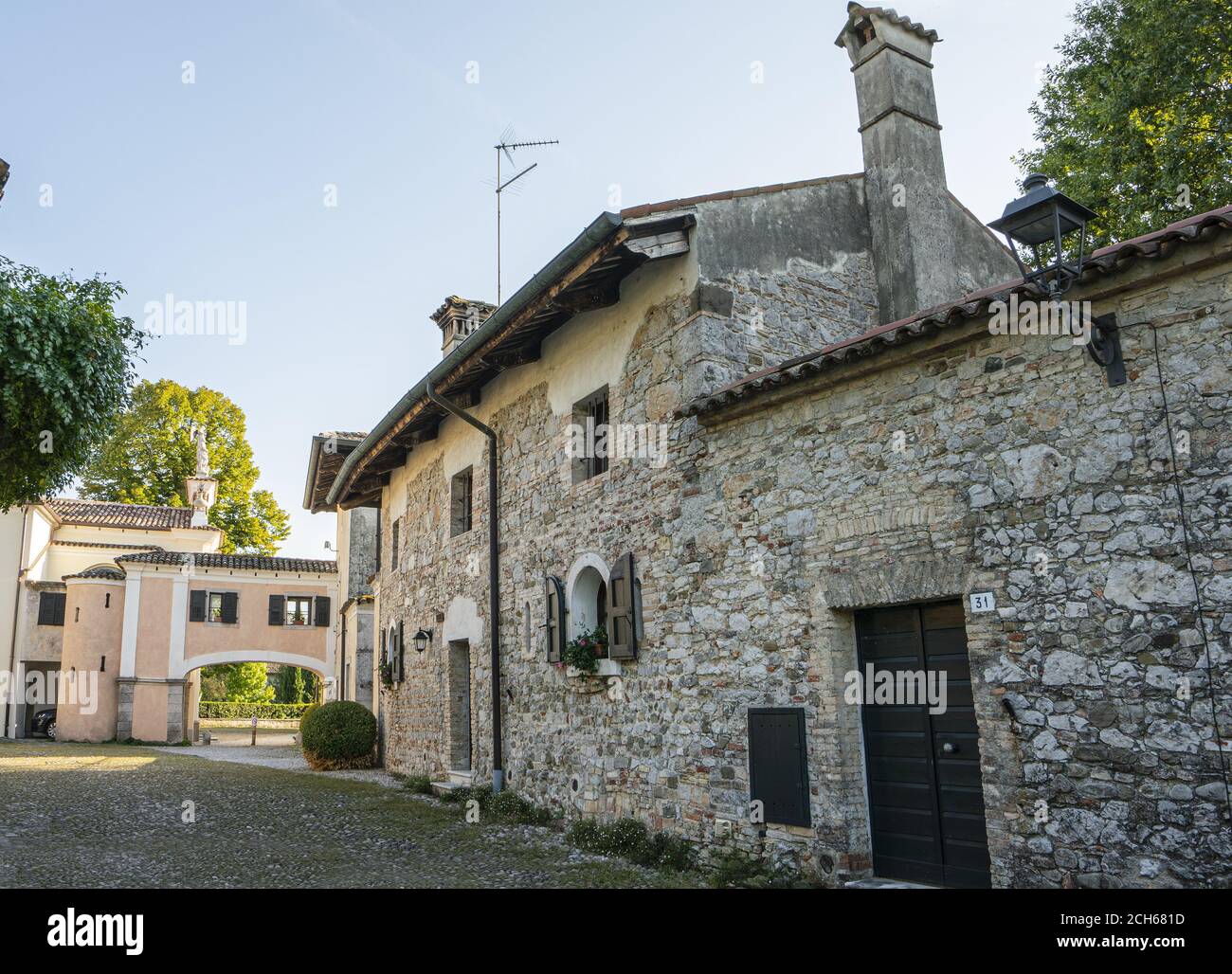 Strassoldo, Italy. September 11, 2020. panoramic view of the houses in ...