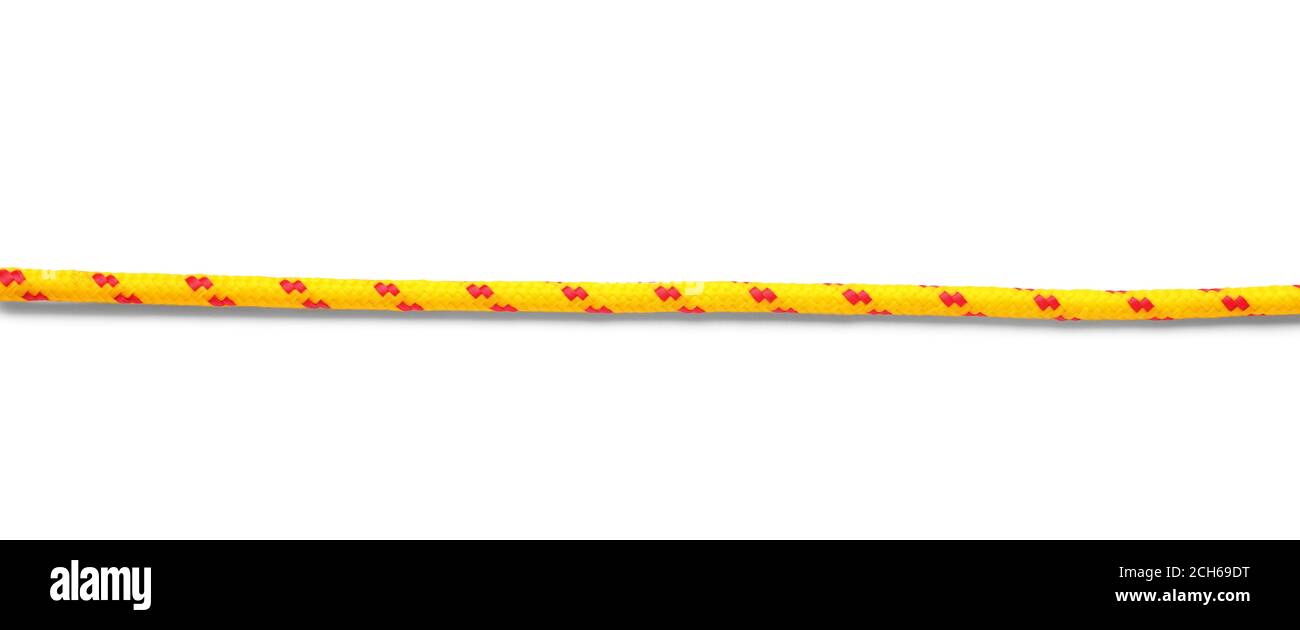 Long rope on white background Stock Photo - Alamy