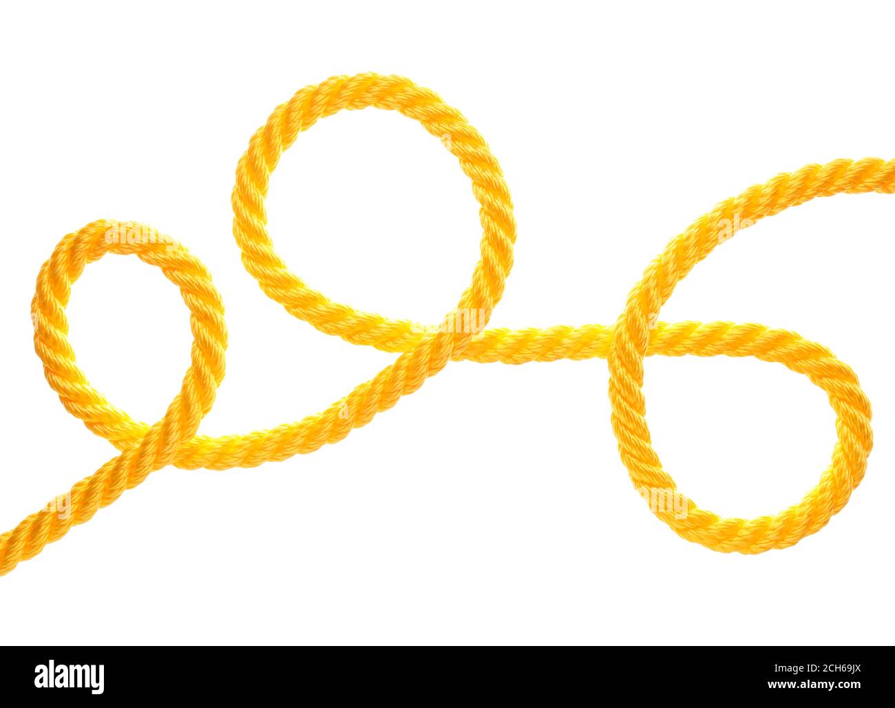 Long rope on white background Stock Photo - Alamy