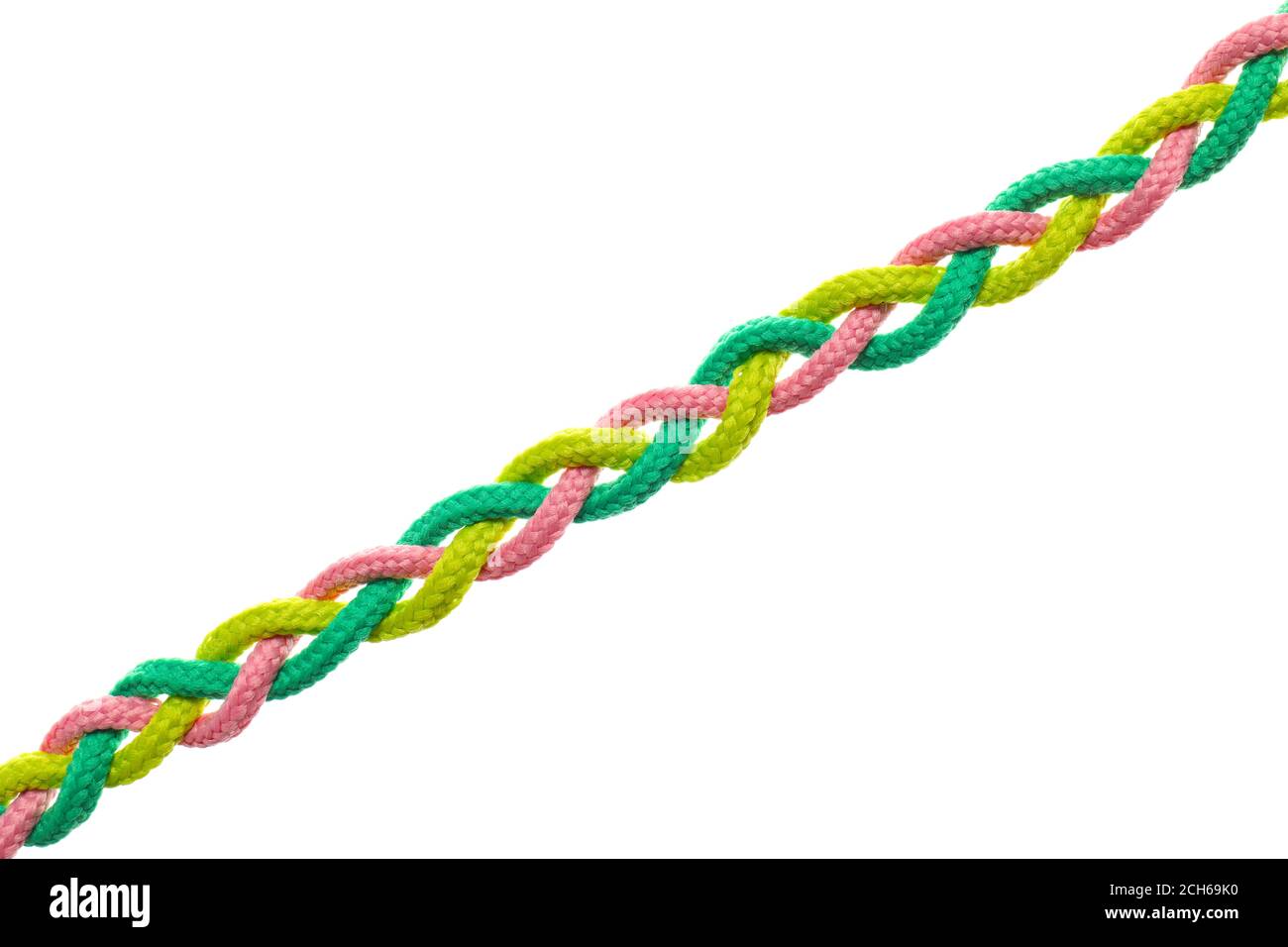 Braided rope on white background Stock Photo - Alamy
