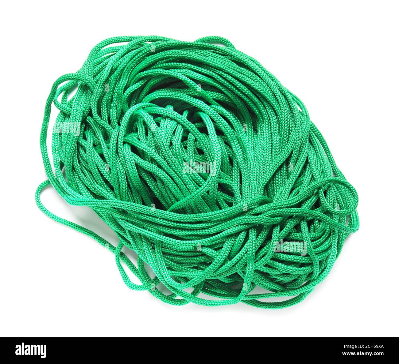 Long rope on white background Stock Photo Alamy