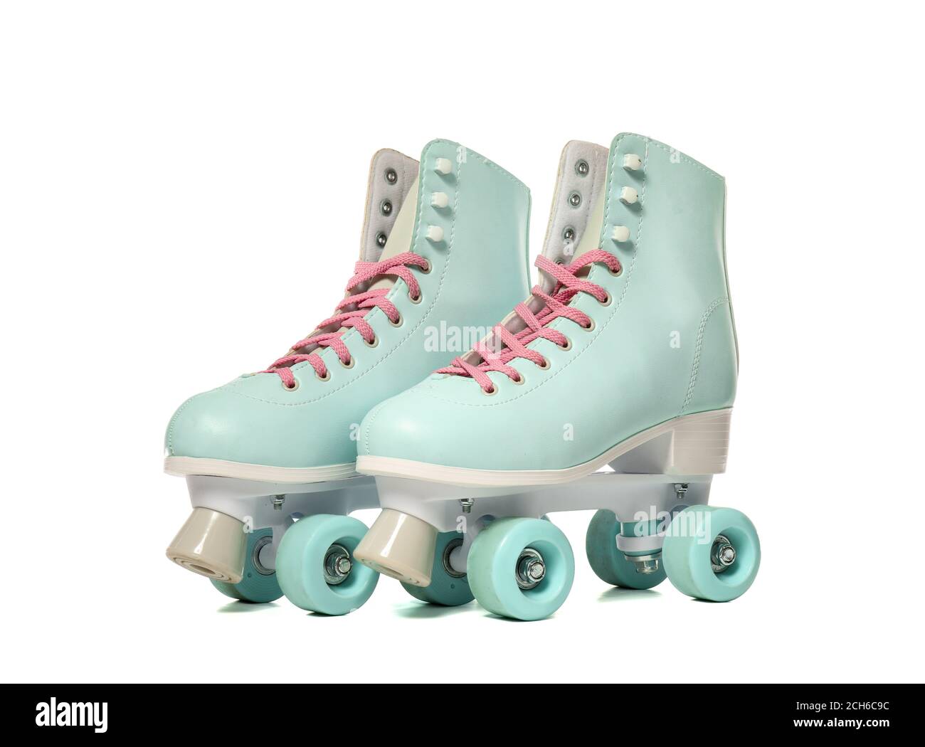 Roller skates on white background Stock Photo - Alamy