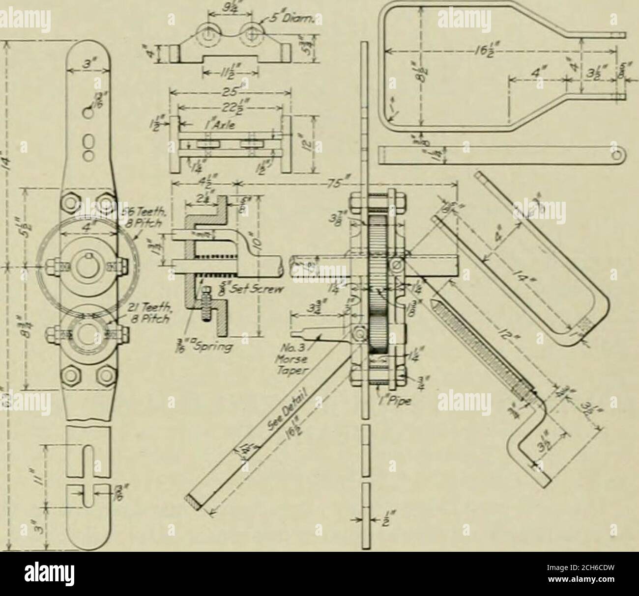 Railway Mechanical Engineer E Over Which Works The Movable Die Thehole Through The Latter For The Middle Punch Is Oblong Thuspermitting The Use Of Two Standard Lengths Between The Holesin