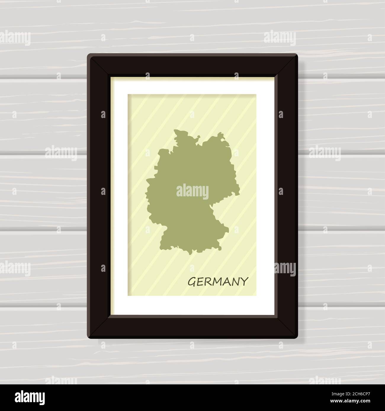 Germany poster print for wall art. Framed Map for home decor. Vector illustration Stock Photo