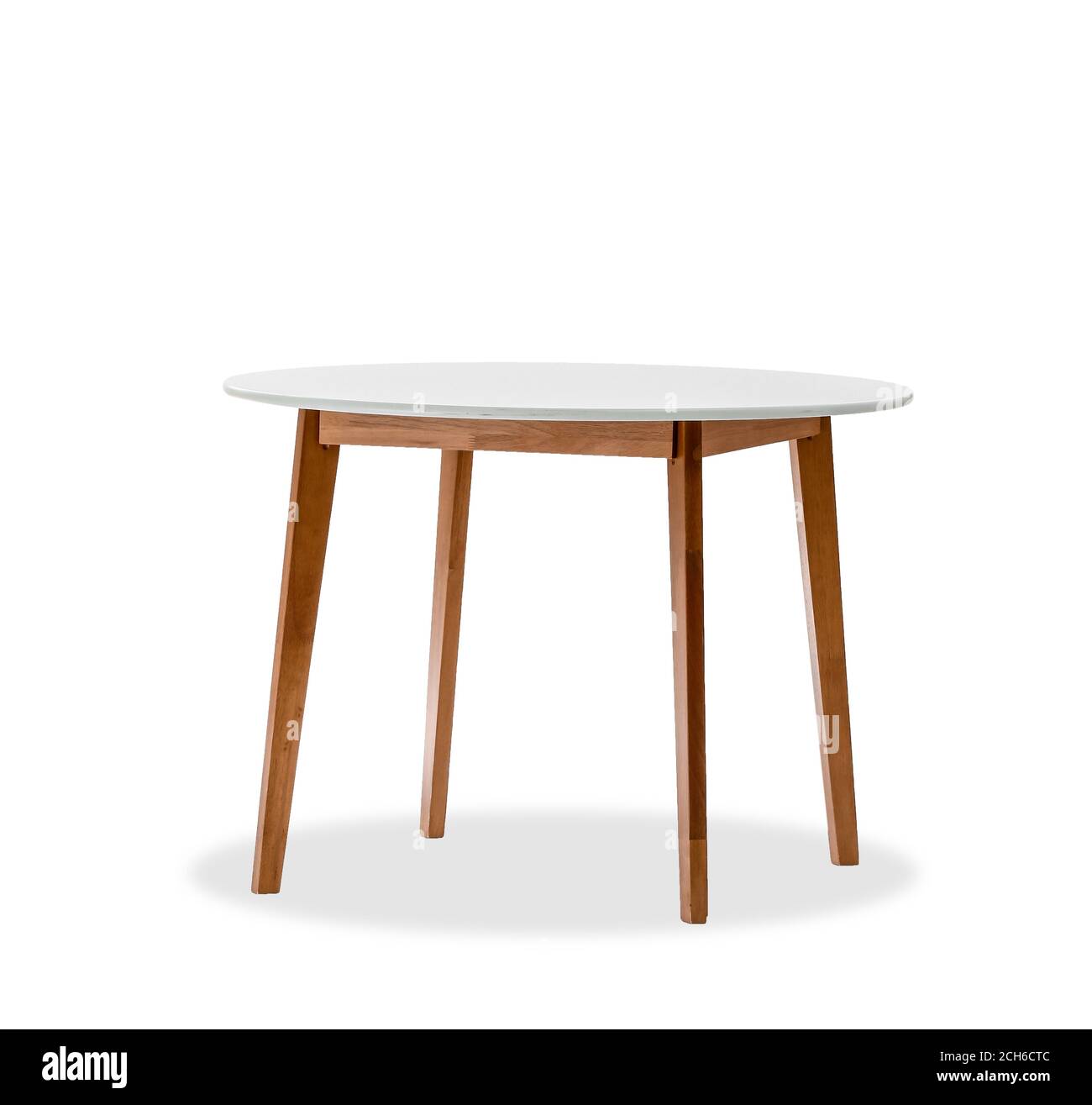 Modern table on white background Stock Photo - Alamy