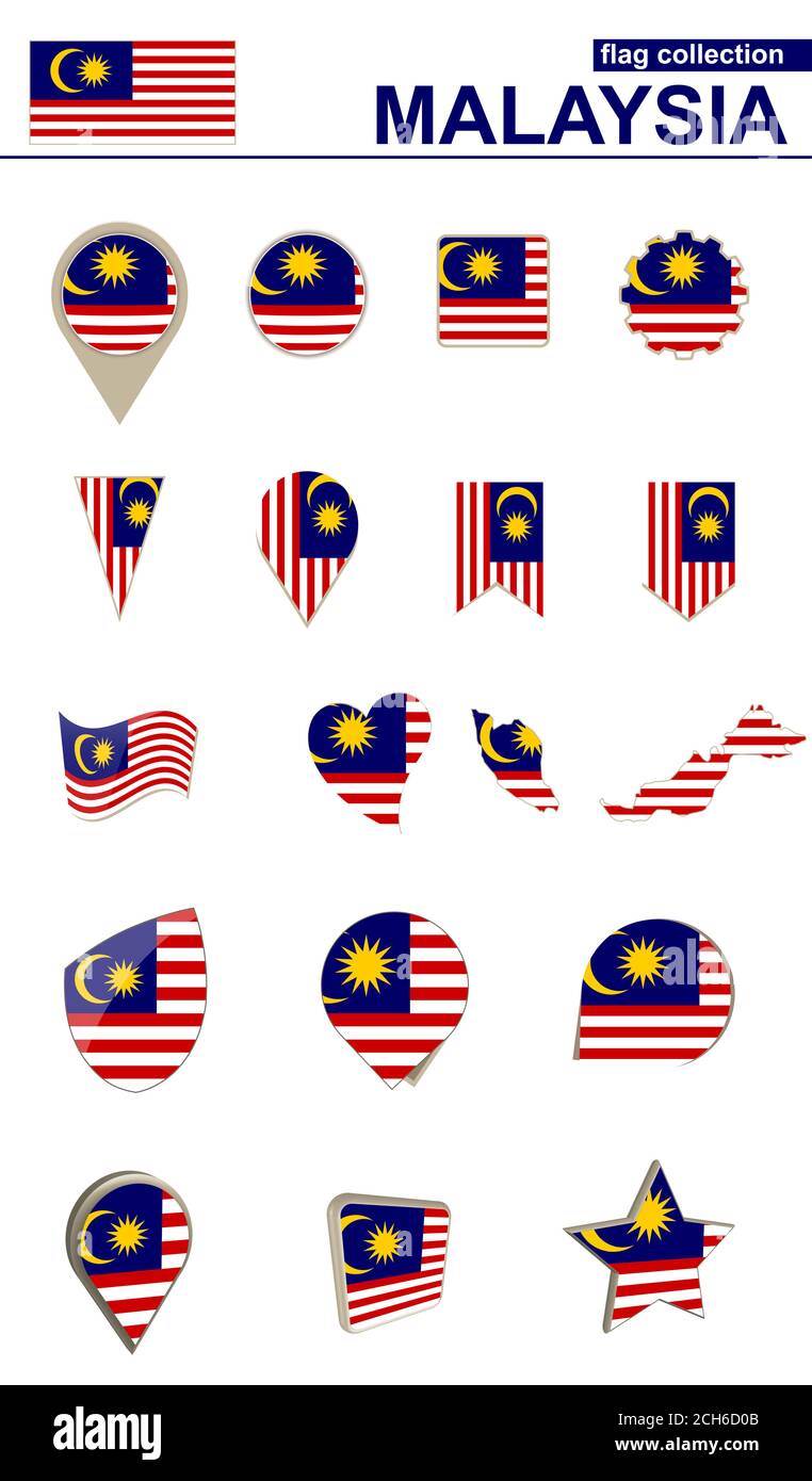 Malaysia Flag Collection Big Set For Design Vector Illustration Stock Vector Image Art Alamy